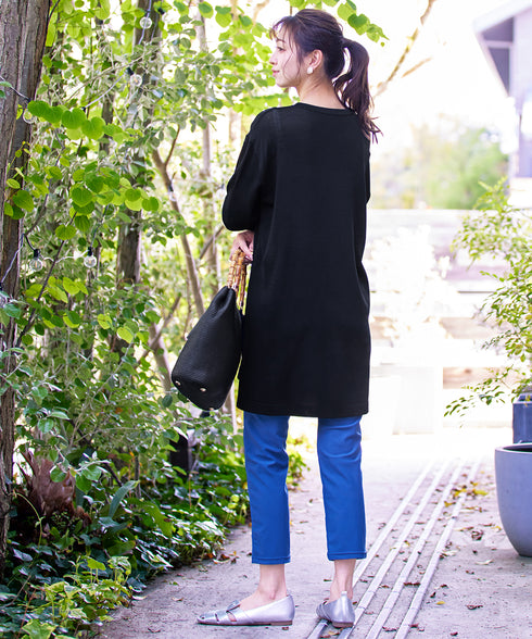 【アウトレット】キーネックニットチュニック