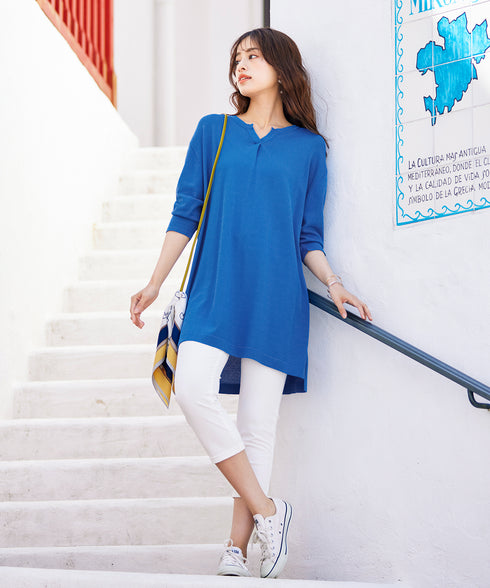 【アウトレット】キーネックニットチュニック