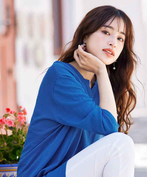 【アウトレット】キーネックニットチュニック