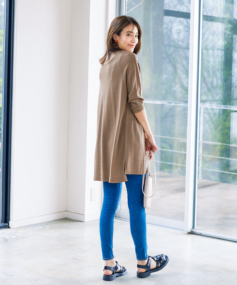 【アウトレット】キーネックニットチュニック