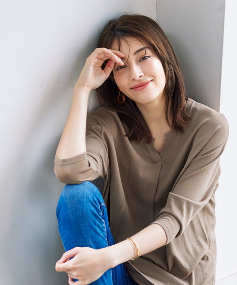 【アウトレット】キーネックニットチュニック