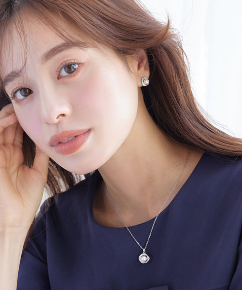 【おのののかさん着用・金属アレルギー対応】淡水パールピアス&ネックレス