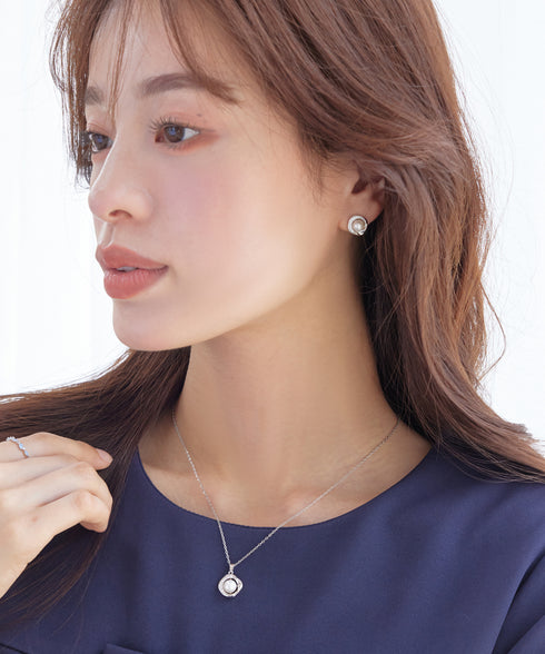 【おのののかさん着用・金属アレルギー対応】淡水パールピアス&ネックレス