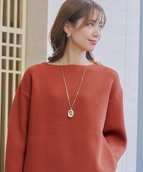 【2way】オーバルパールロングネックレス