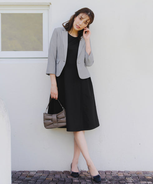 【UVカット・吸水速乾】 “きれい見え” カットソータックフレアワンピース