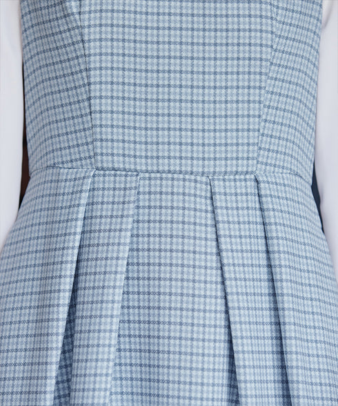 【アウトレット】ビスチェ風ツイードチェックドッキングワンピース