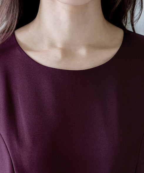 【新色追加】 アシメリボンベルトフレアワンピース