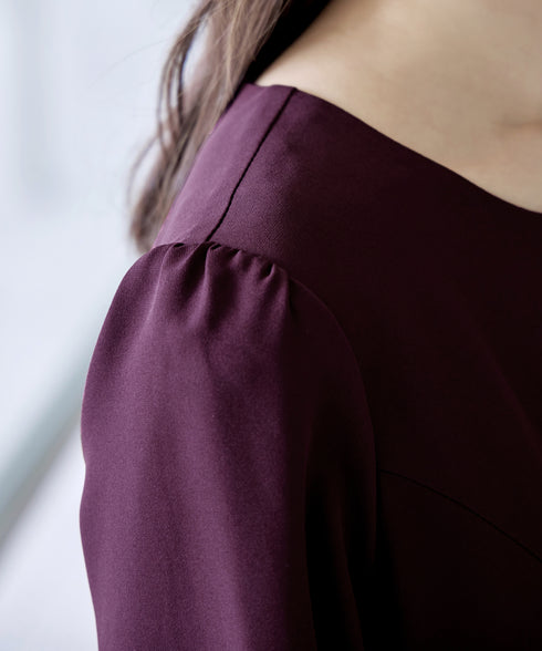 【新色追加】 アシメリボンベルトフレアワンピース