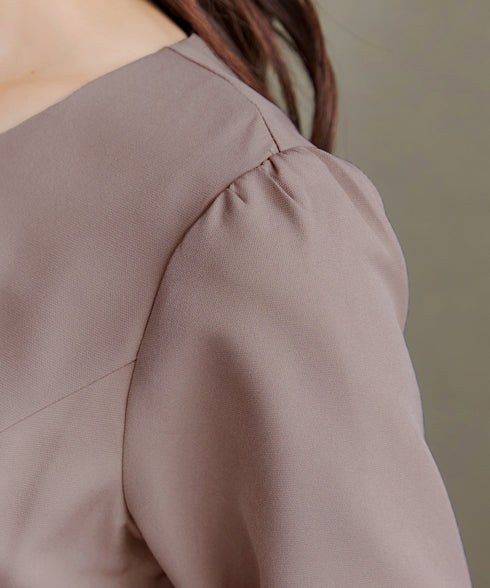 【新色追加】 アシメリボンベルトフレアワンピース