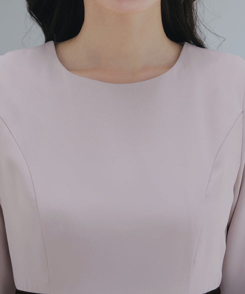 【安田美沙子さん着用】ベロアラインフレアワンピース