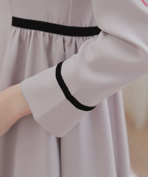 【安田美沙子さん着用】ベロアラインフレアワンピース