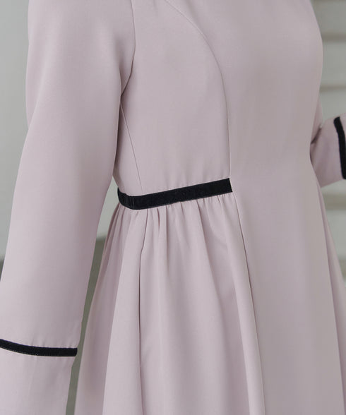 【安田美沙子さん着用】ベロアラインフレアワンピース