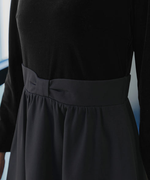 ベロア異素材ドッキングワンピース