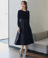 ベロア異素材ドッキングワンピース