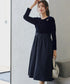 ベロア異素材ドッキングワンピース