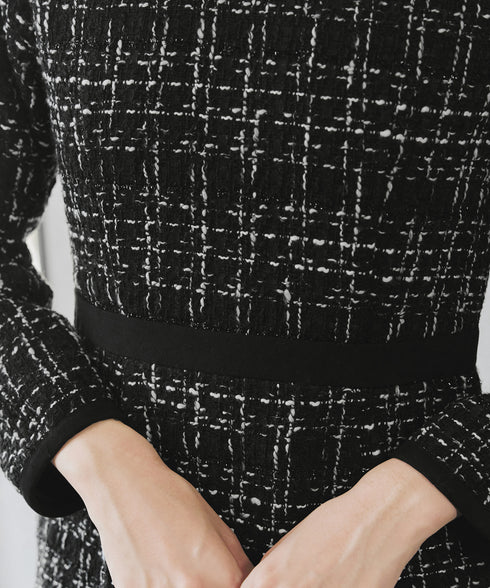 【安田美沙子さん着用】配色ツイードワンピース