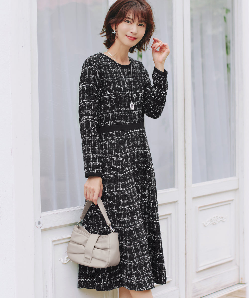 定価約13万 美品 フォクシー ツイード ダブルジップ ワンピース 黒 40 定価約13万 美品 フォクシー ツイード ダブルジップ ワンピース 黒 40