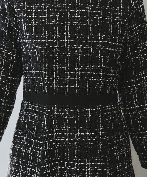 【安田美沙子さん着用】配色ツイードワンピース