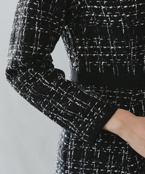 【安田美沙子さん着用】配色ツイードワンピース