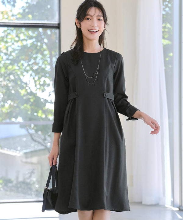 ウール調Aラインワンピース