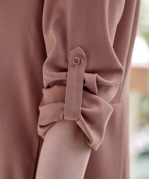 ベルト付きスキッパーシャツワンピース