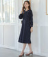 ハートネックくるみ釦ワンピース