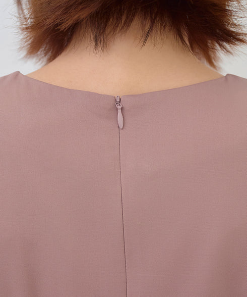 ハートネックくるみ釦ワンピース