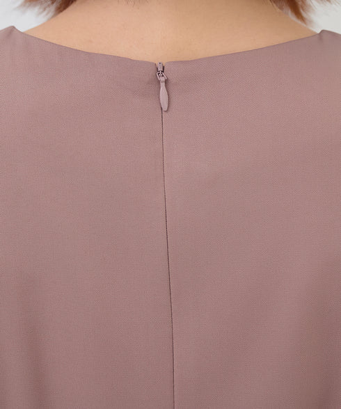 ハートネックくるみ釦ワンピース