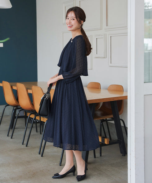 シフォンドレープワンピース