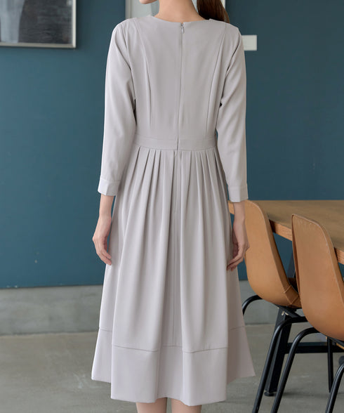 リボンベルトフレアワンピース