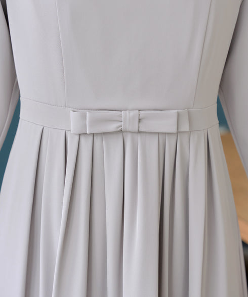 リボンベルトフレアワンピース