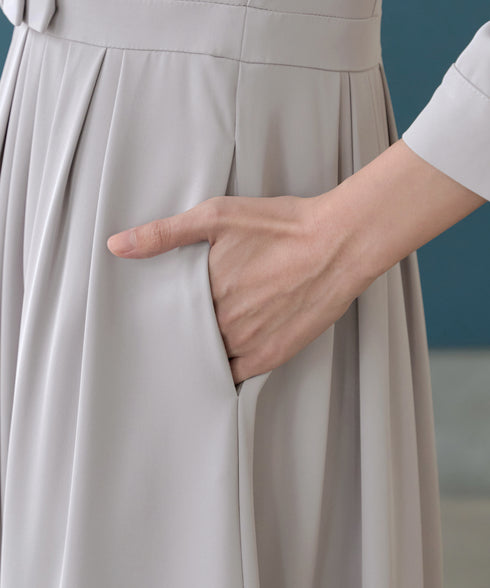 リボンベルトフレアワンピース