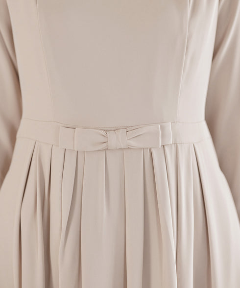 リボンベルトフレアワンピース