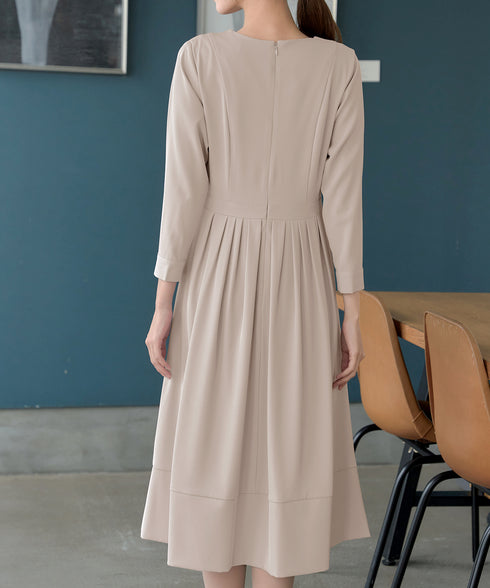 リボンベルトフレアワンピース