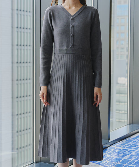 【クリアランスセール】くるみボタンニットワンピース