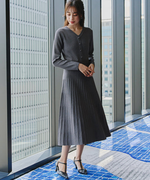 【クリアランスセール】くるみボタンニットワンピース