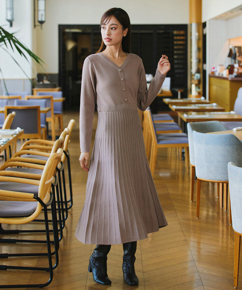 【クリアランスセール】くるみボタンニットワンピース