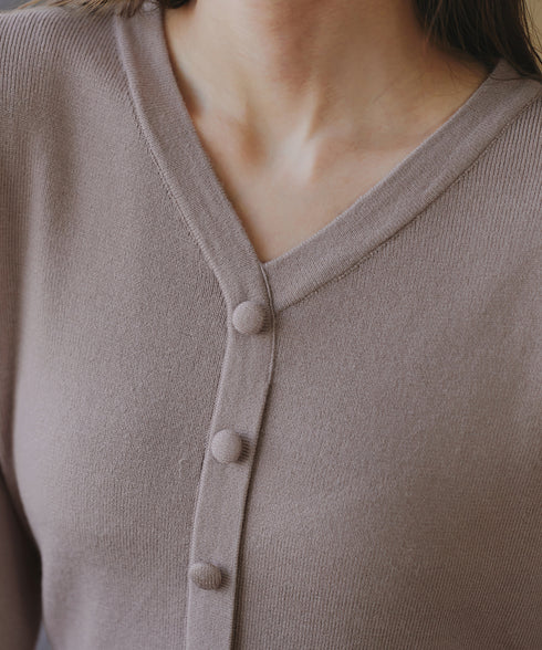 【クリアランスセール】くるみボタンニットワンピース