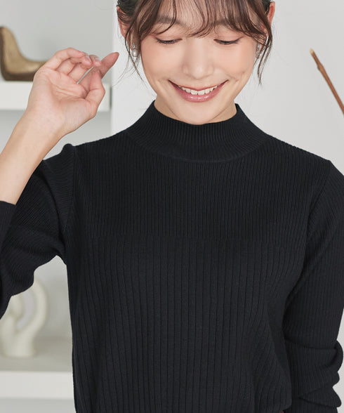 【安めぐみさん着用】リブ切替ニットワンピース