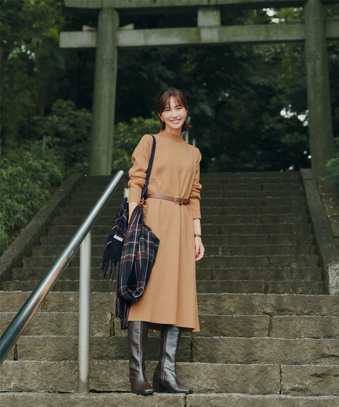 【安田美沙子さん着用】ウール混チェックマフラー