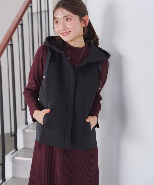 【安田美沙子さん着用】リブ切替ニットワンピース