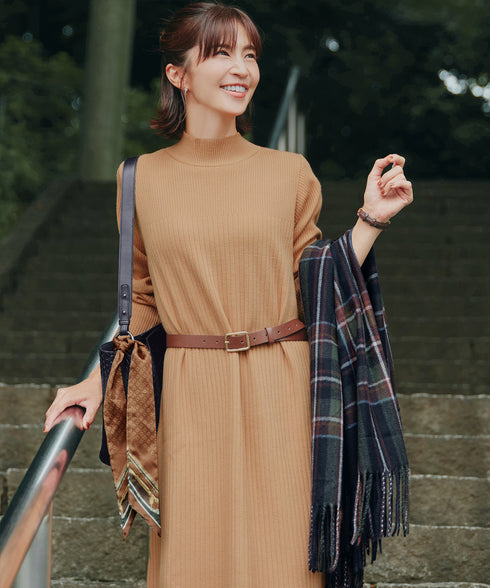 【安田美沙子さん着用】ウール混チェックマフラー