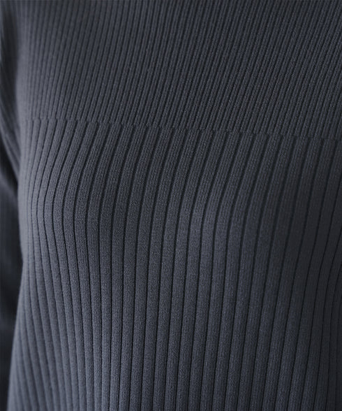 【安田美沙子さん着用】リブ切替ニットワンピース