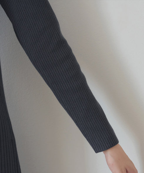 【安田美沙子さん着用】リブ切替ニットワンピース