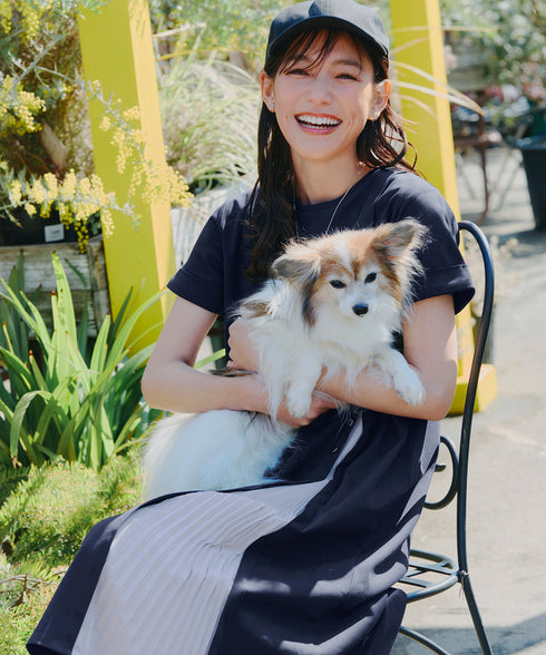 【UVケア・接触冷感】“あまラク” アシメプリーツカットソーワンピース