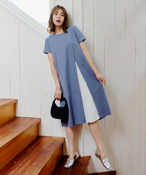【UVケア・接触冷感】“あまラク” アシメプリーツカットソーワンピース