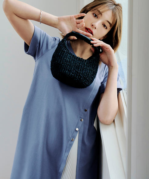 【UVケア・接触冷感】“あまラク” アシメプリーツカットソーワンピース