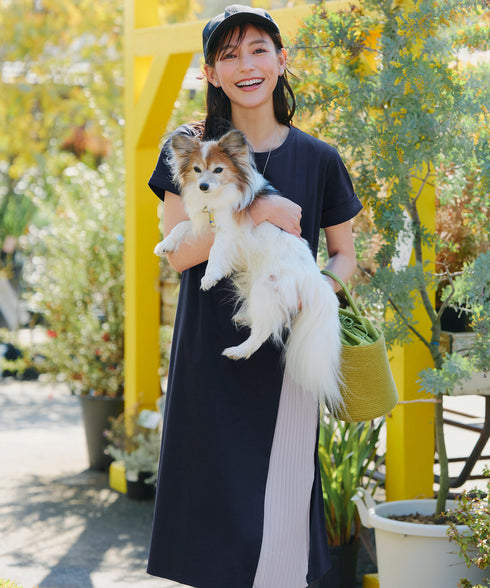 【UVケア・接触冷感】“あまラク” アシメプリーツカットソーワンピース