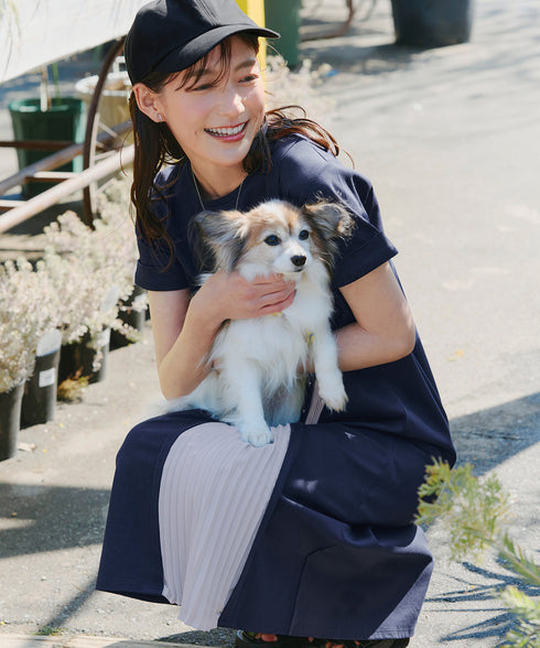 【UVケア・接触冷感】“あまラク” アシメプリーツカットソーワンピース