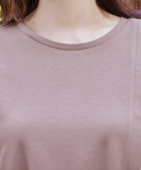 【UVケア・接触冷感】“あまラク” アシメプリーツカットソーワンピース